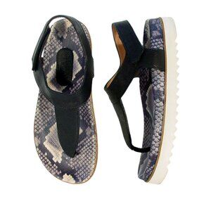 HOMERS ARTISAN $300 Platform Thong Heel Strap Sandals 37/7 - Made in SPAIN